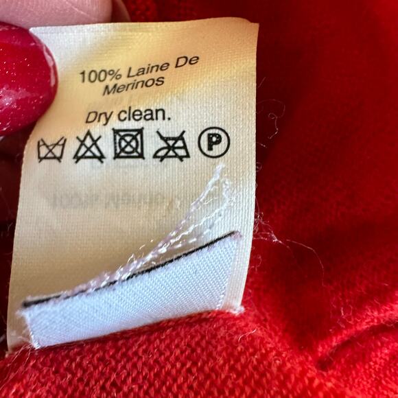 Madewell Sweater 100% Merino Wool Scoop Neck Red Women's Large Classic Staple - Picture 9 of 11